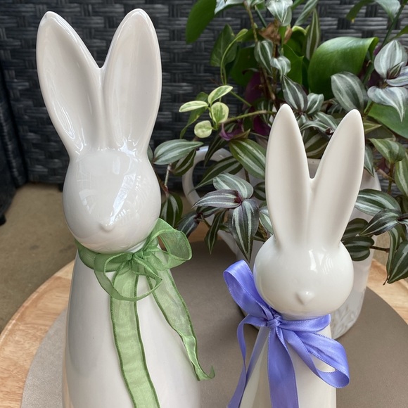 Set of 2 ceramic bunnies - Picture 2 of 8